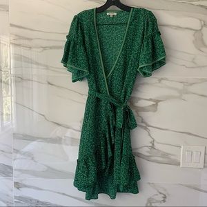 max studio ruffle wrap dress